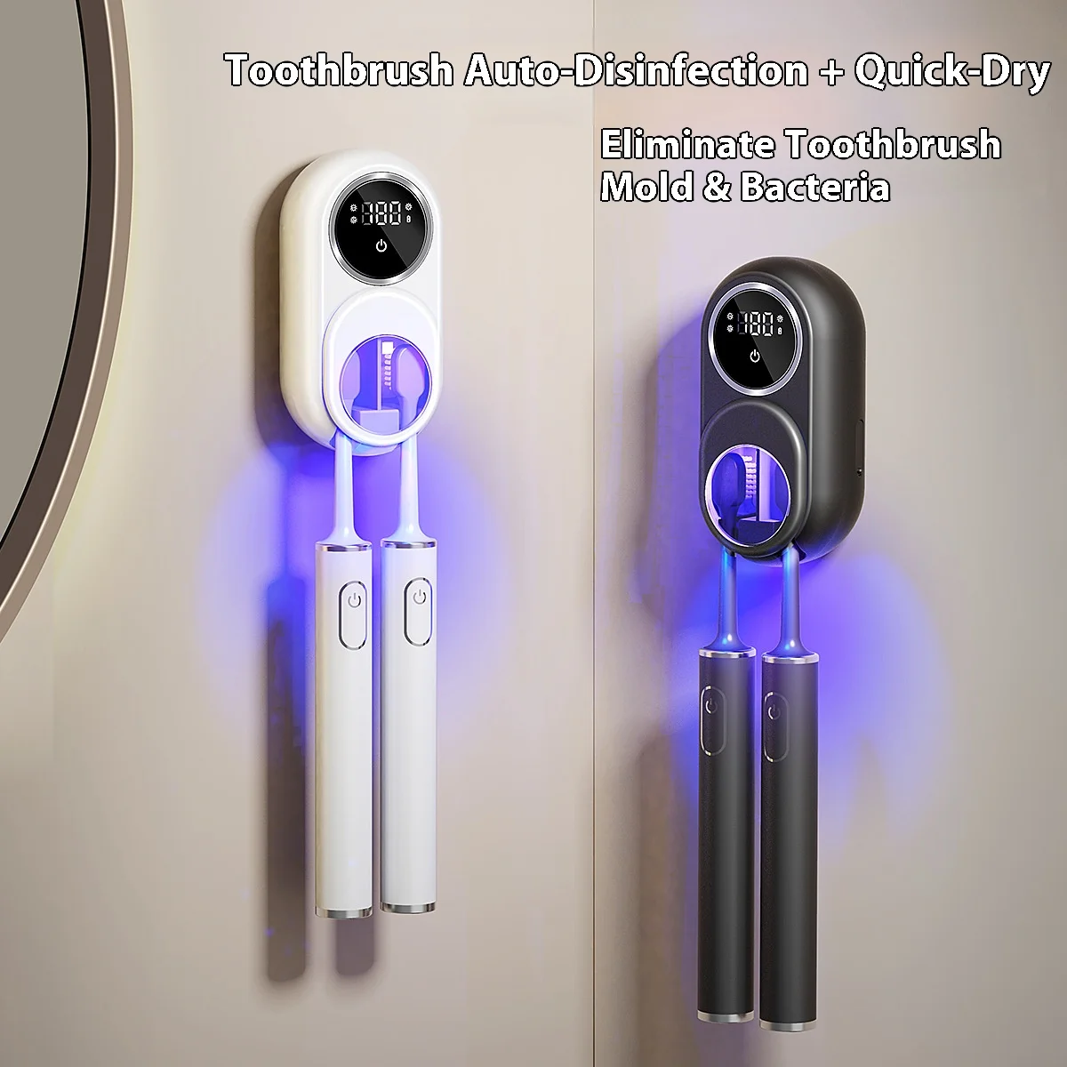 Electric Toothbrush Wireless UV Sterilization Portable Rechargeable Wall Mounted