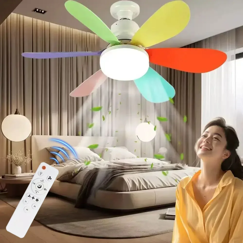 52cm Ceiling Fan Light Thin Silent Ceiling Fan with Remote Control Unlimited Dimming 3-speed Adjustment Bedroom Living Room