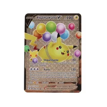 

Spanish Pokemon Metal Card Pikachu Vuelo V vmax Gold Card Collection Gift Children's Game Card Collection Gifts for Children