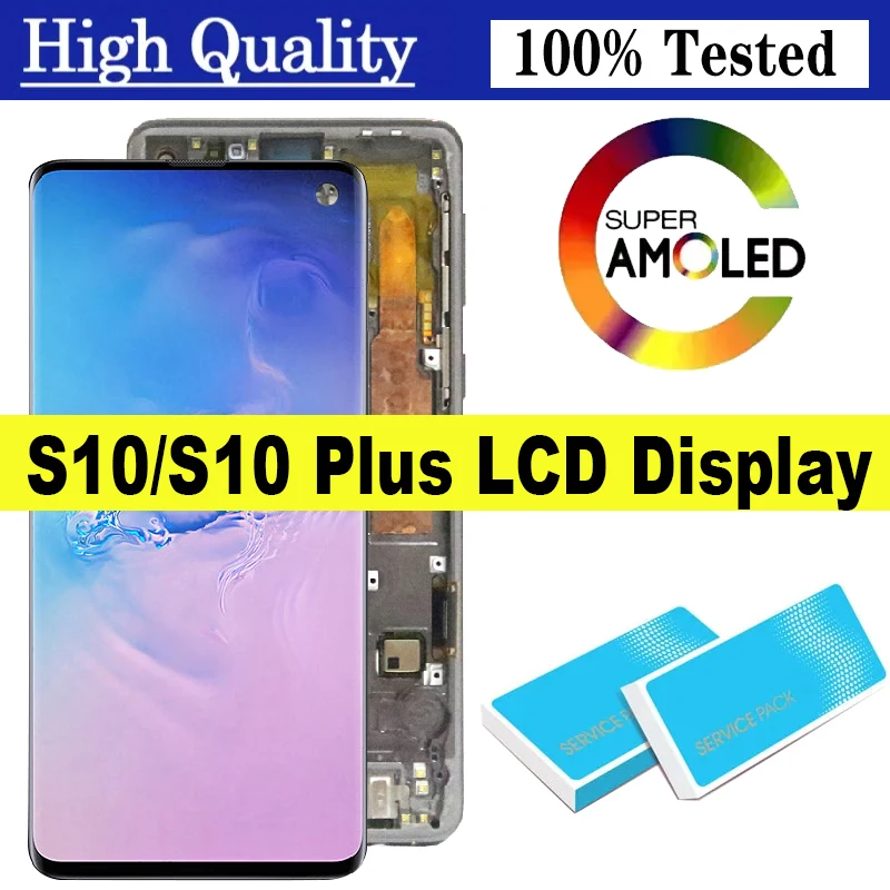 100-Tested-High-Quality-LCD-S10-Display-for-Samsung-S10-Plus-S10-Touch ...