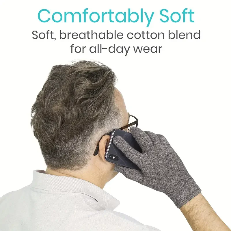 1Pair Unisex Compression Full Finger Gloves For Arthritis Therapy Rehabilitation Touch Screen