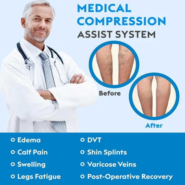 1 Pair 20-30 mmHg Open Toe Calf Compression Stocking for Men Women Calf Sleeve Support for Varicose Veins, Edema, DVT, Pregnancy 3