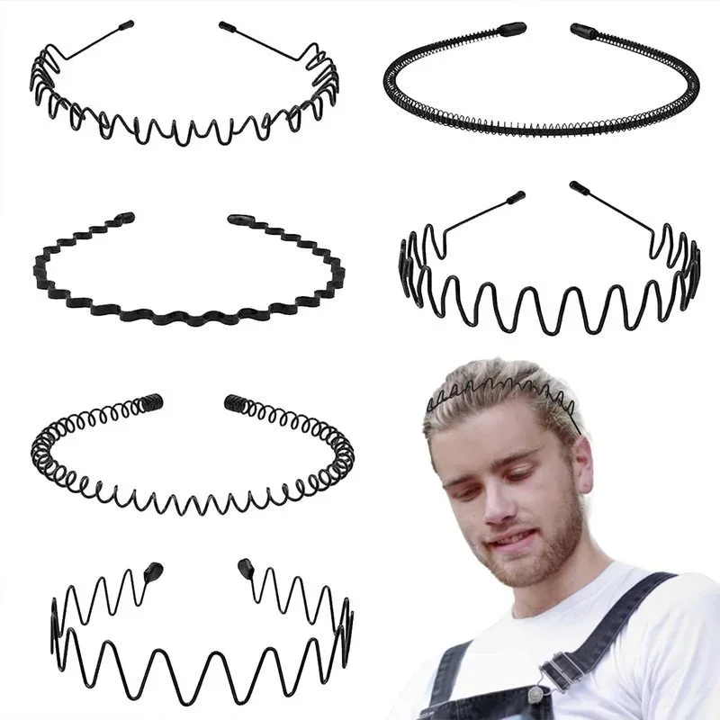6pcs Fashion Metal Hair Band for Men Women Unisex Black Wavy Hair Head Hoop Band Sports Headband Hairband Hair Accessories Gift 3 6pcs Fashion Metal Hair Band for Men Women Unisex Black Wavy Hair Head Hoop Band Sports Headband Hairband Hair Accessories Gift 3