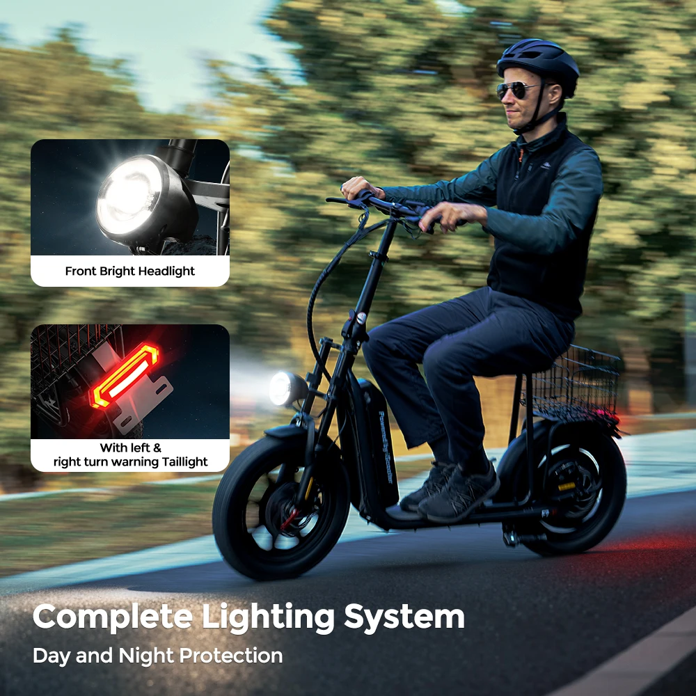 iScooter F7 48V 1000W Monopattino Elettrico 45km/h 72km di Autonomia Controllo App Pneumatici All-Terrain da 16 Pollici Cestino Posteriore Pieghevole Perfetto per le Spesa - immagine 2