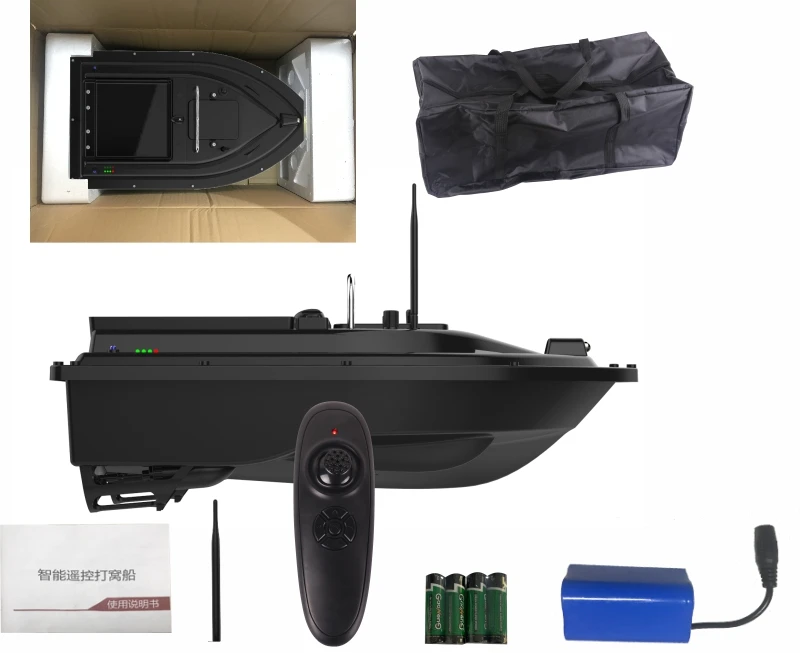 Factory Big Hopper Heavy Carry 500m Trawl 2.4G Two Motors Electric Bait Boat Motor Plastic Boats Small Fishing