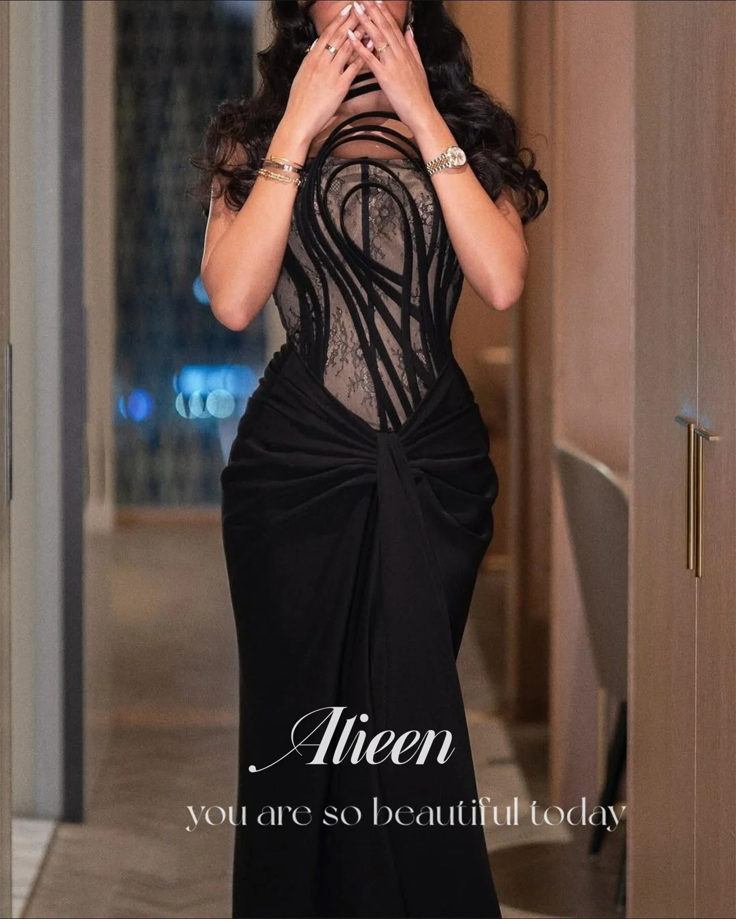 Aileen Customized Elegant Evening Dresses for Women Luxury Evening Dresses 2025 New Black Wedding Dress Special Occasions Prom 2