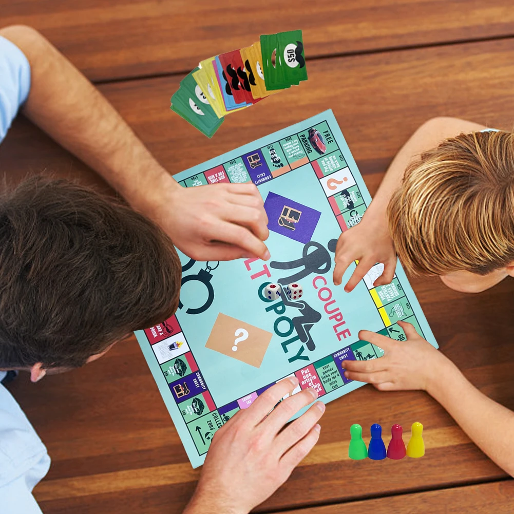 Adultopoly Board Game Couple Board Game Interactive Relationship Card Game Portable Couple Game for Boyfriend Girlfriend 3
