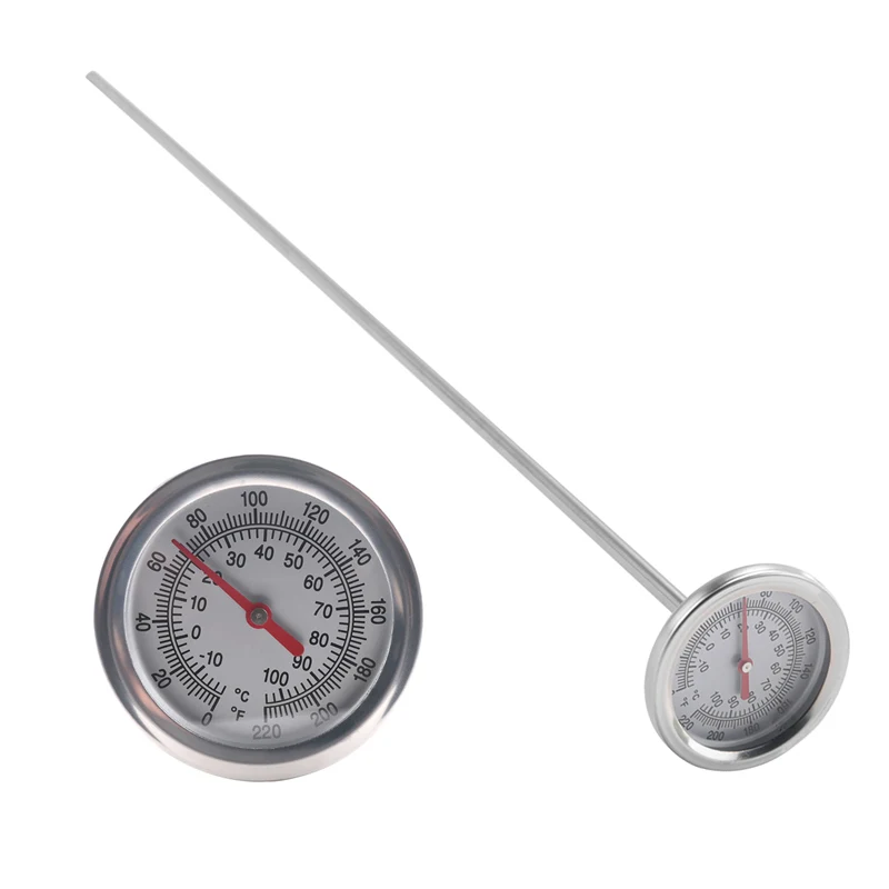 Long Stem Compost Soil Thermometer - Fast Response Stainless Steel 20 Inch - Measuring Probe - Fahrenheit And Celsius