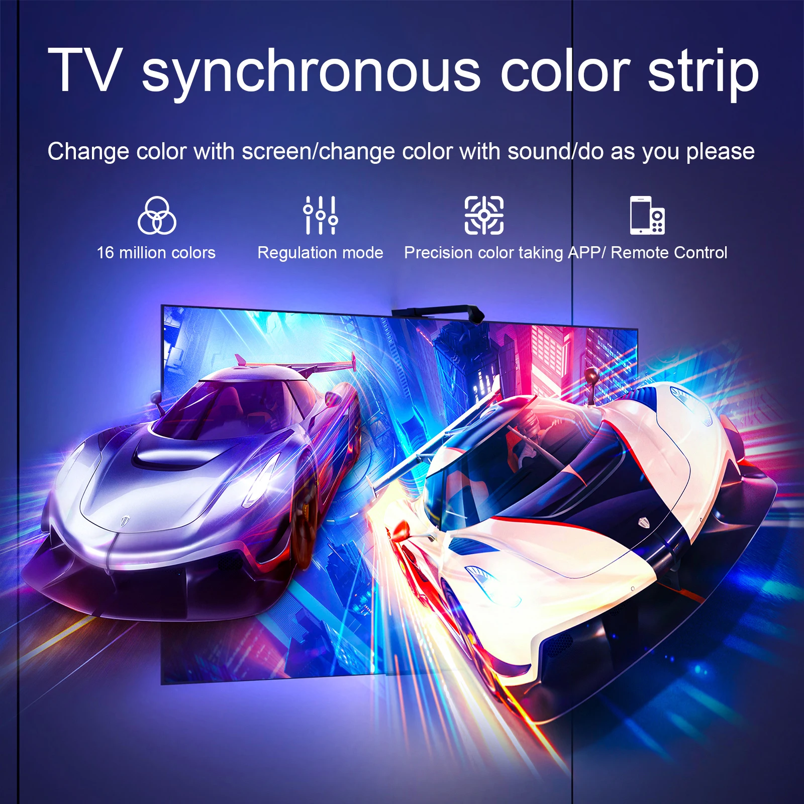 Immersion TV 3M LED BacklightsTV color picking device for 40-55 inch TV and PC Bluetooth app control RGB Synchronization Ambient