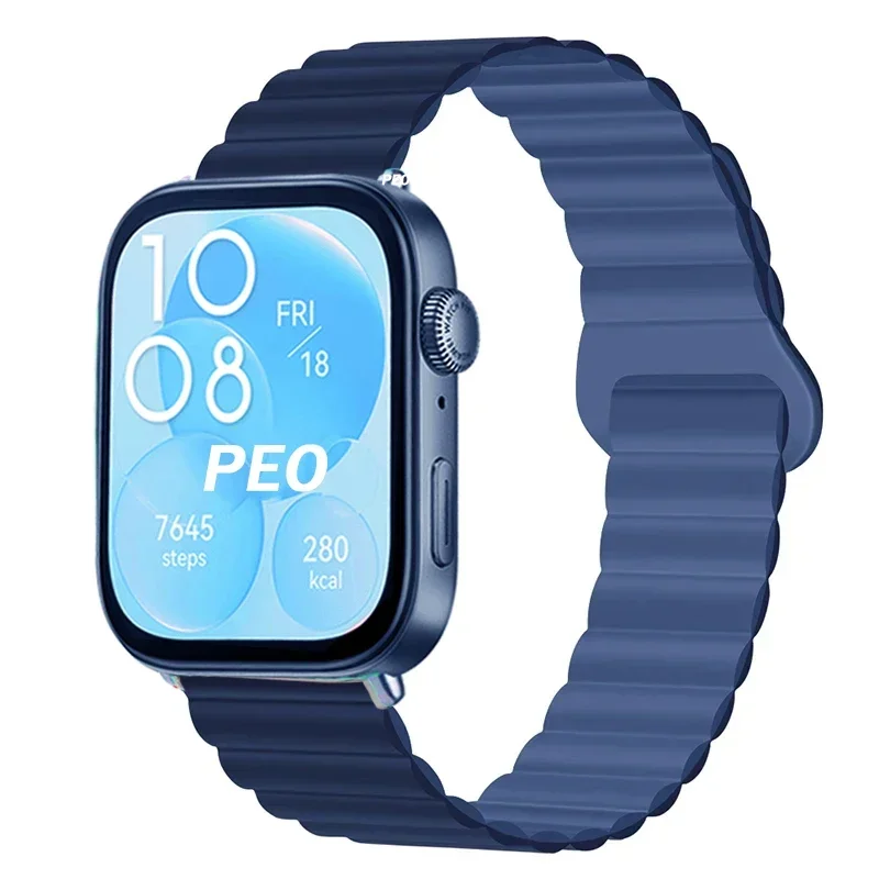Magnetic Loop Silicone Wristband Bracelet in Red - Premium Replacement Strap