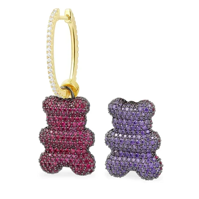 High-Quality Sterling Silver Bear Series Earrings - Fashionable and Exquisite Jewelry Gift