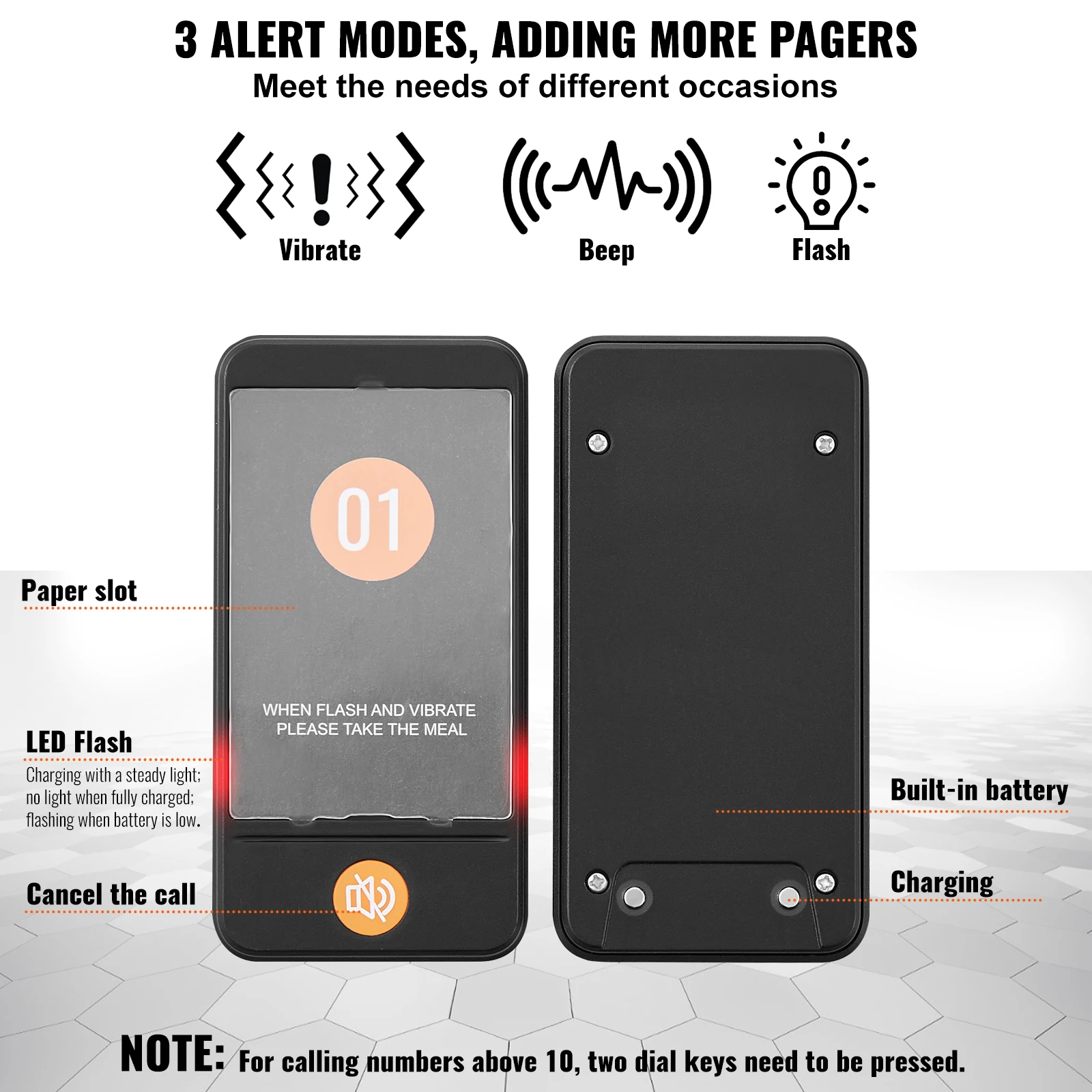 VEVOR 24 Buzzers Restaurant Pager System Touch Panel Wireless Calling System for Coffee Shop Restaurant Guest Queue Pager Wireless Calling System Wireless Quiz Buzzer System