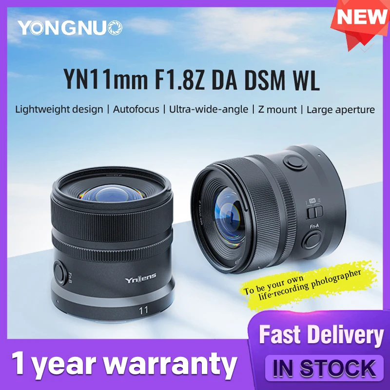 YONGNUO YN11mm F1.8Z 11mm F1.8Z DA DSM WL Camera Lens APS-C Auto-Focus Ultra Wide Angle Lens For Nikon Z Mount