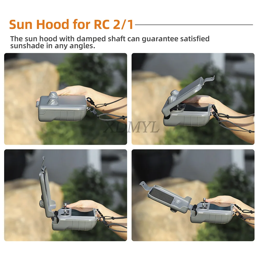Housse de protection solaire Sunnylife pour télécommande DJI RC 2/RC installée sur la télécommande, prête à l'emploi