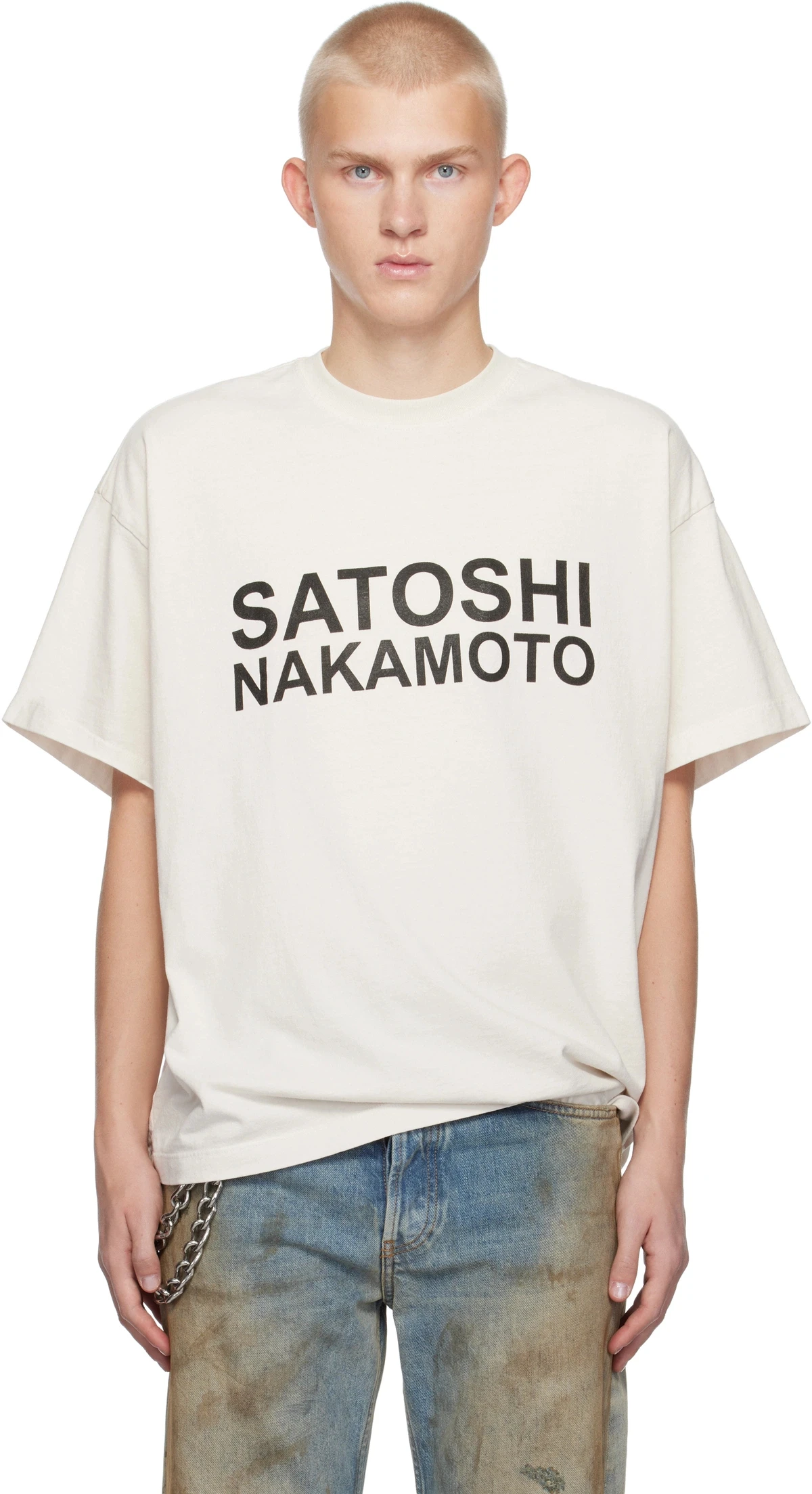 Vintage Satoshi Nakamoto Text-Print T-Shirt für Herren, Oversized, Locker Geschnitten, Kurzarm, Unisex, Hip-Hop Streetwear, Lässiges Baumwoll-T-Shirt