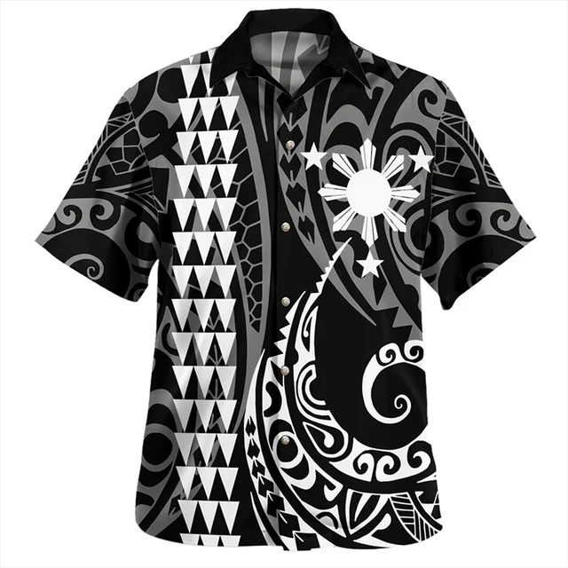 New Harajuku Summer 3D Polynesian Philippines National Flag Rugby Print Shirts Philippines Coat Of Arm Graphic Short Shirts Tops 5