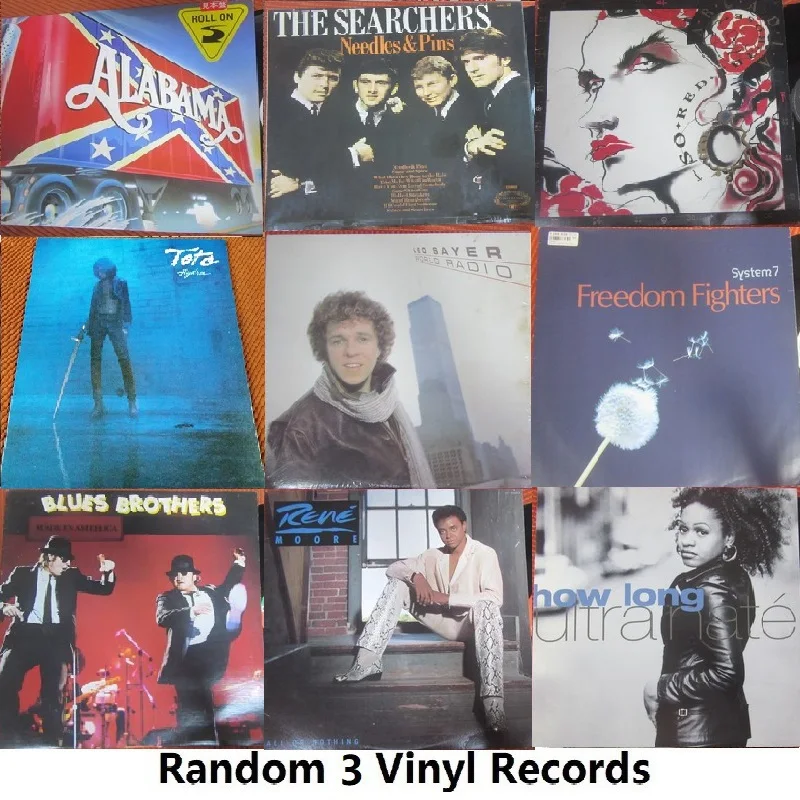 

Random 3 Sets Old 33 RPM 12 inch 30cm Vinyl Records 3 LP Phonograph Disc Europe America Band Classics Rock Popular Music Somgs