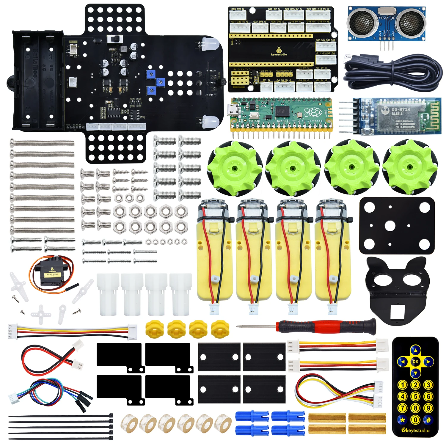 Фото Keyestudio 4WD Raspberry Pi Pico робот автомобиль Mecanum робот Комплект для Raspberry Pi Pico Robot STEM Поддержка программирования питона и Arduino №2