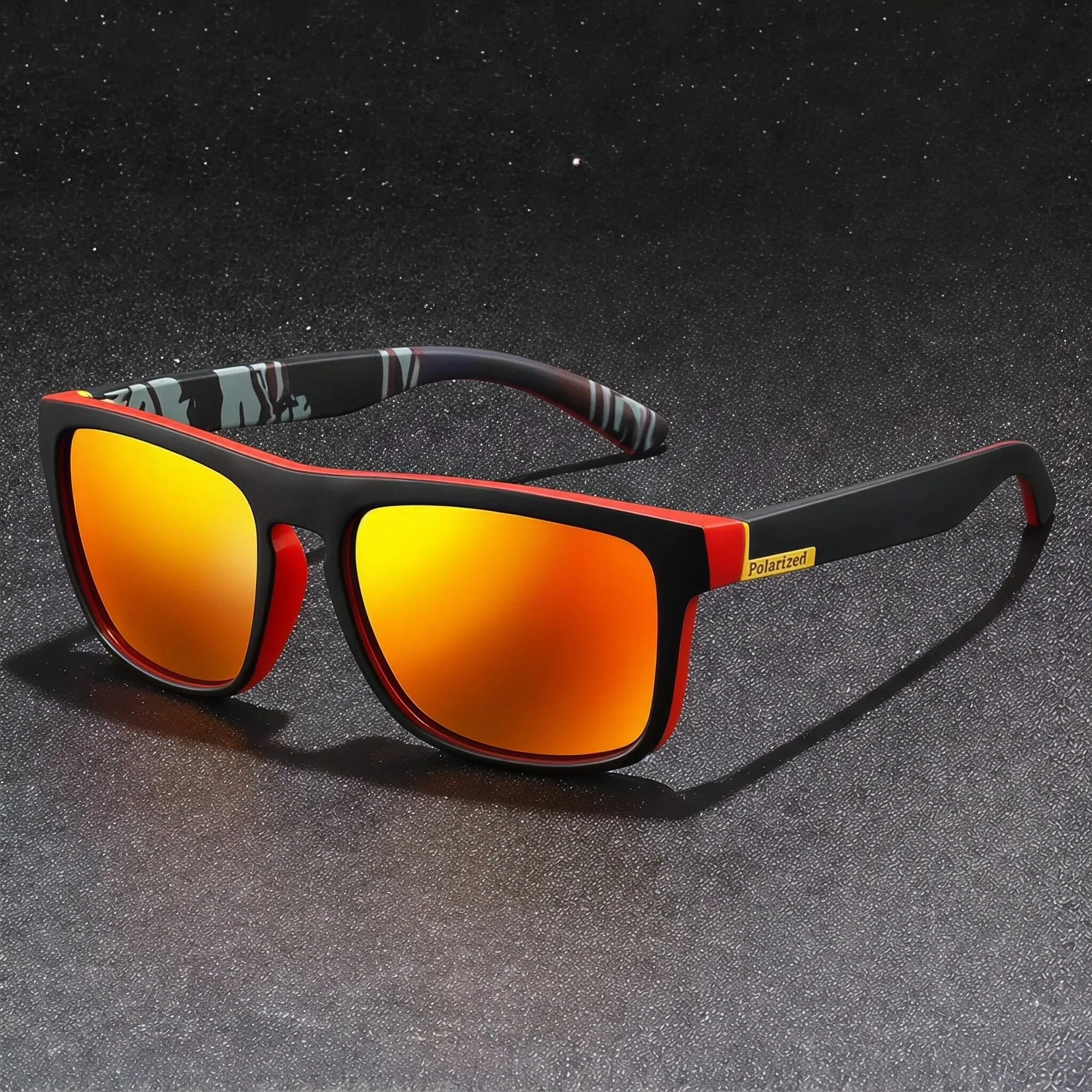 Trendy Unisex Polarized Mirror Square Sunglasses - Classic Design
