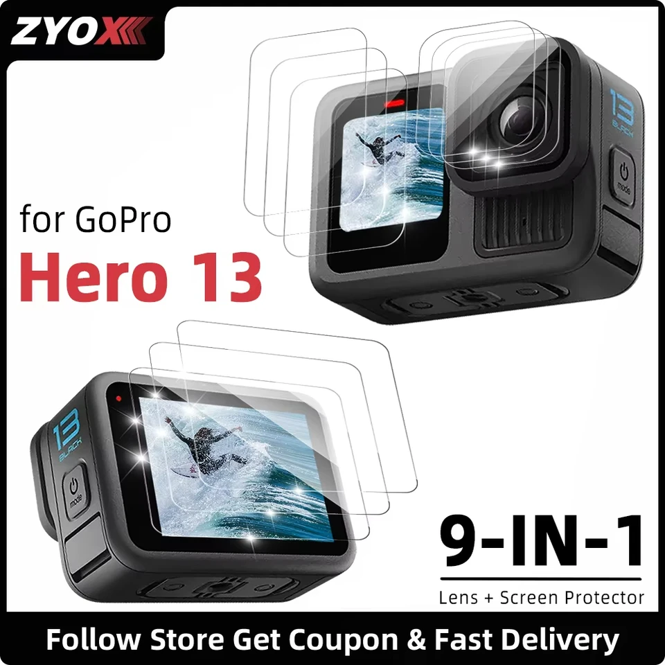 Protecteur D'écran Verre Trempé 9H Pour GoPro Hero 13 Black - 6 Pièces, Anti-rayures, Haute Transparence