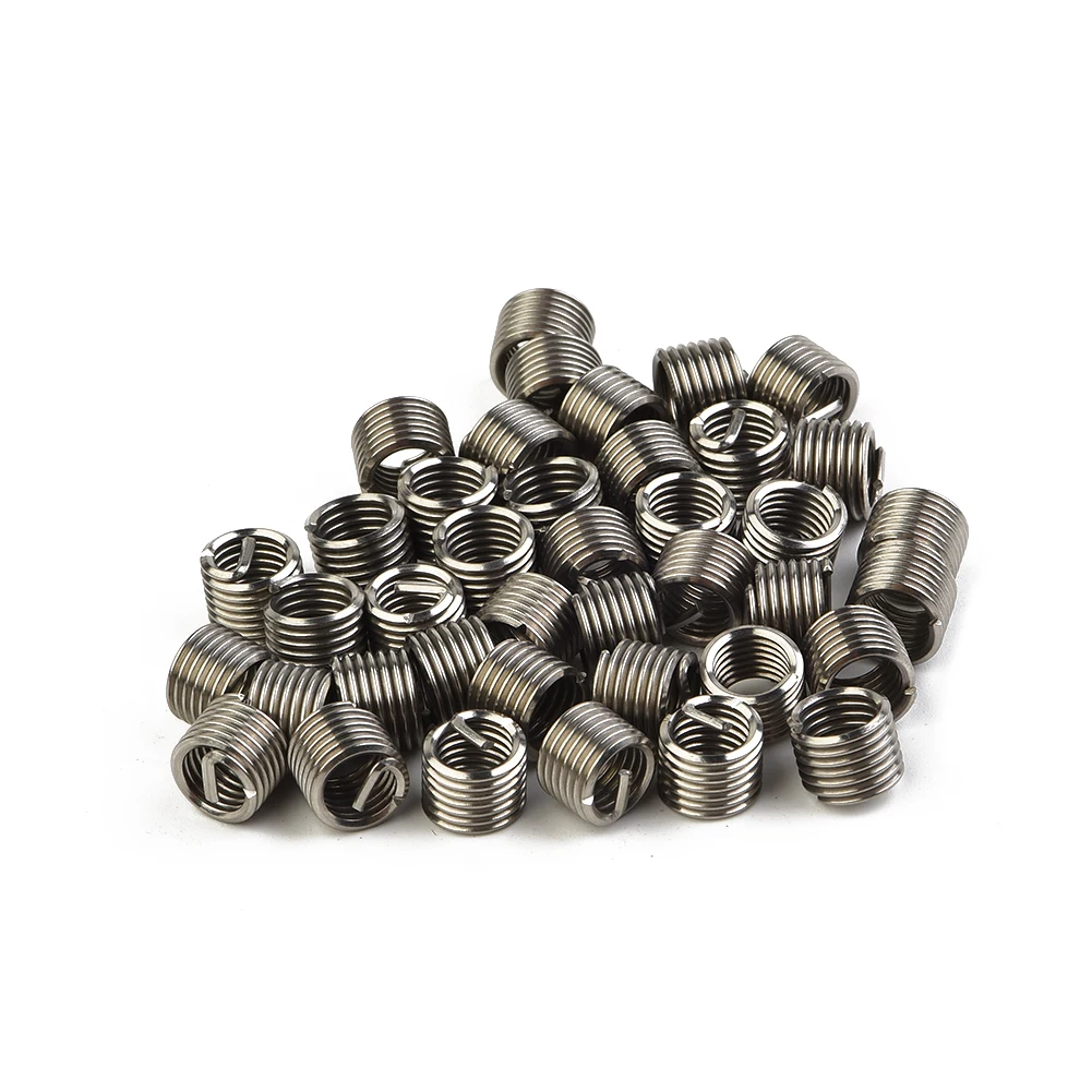 

50pcs M6 Insert Length Helicoil Wire Thread Set Metric Coarse Stainless Steel Standard Free Running 1.5 Diameter Industrial Tool
