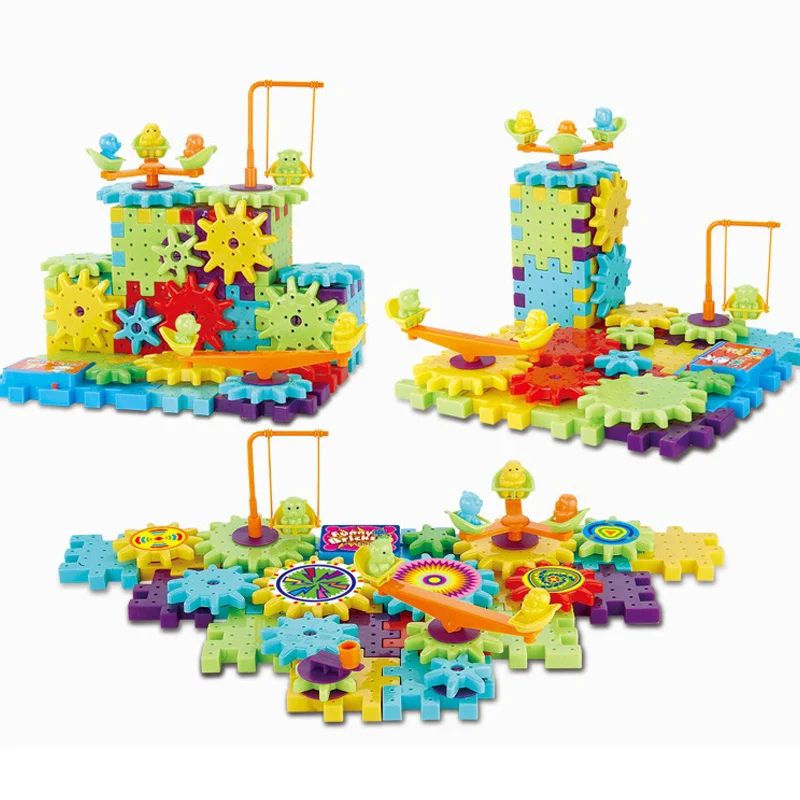 

81 шт. электрические Волшебные шестерни, строительные блоки, 3D пазл, DIY строительные пластиковые забавные Обучающие Детские игрушки