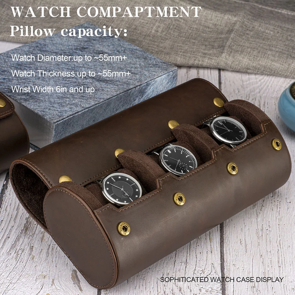 1/2/3 Slots Watch Roll Case Chic Display Watch Box Watch Holder Wrist Jewelry Storage Pouch Organizer Bracelet Gift Storage