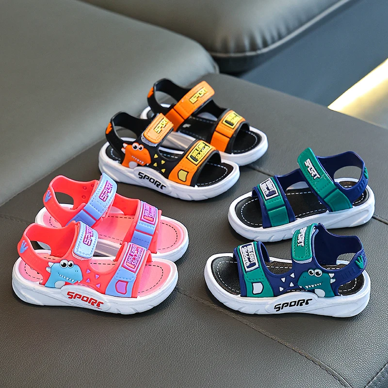 Trendy Cute Cartoon Open Toe Sandals For Boys Breathable Lightweight Wear-resistant For All Seasons kids shoes,children sandals,kids sandals,beach shoes