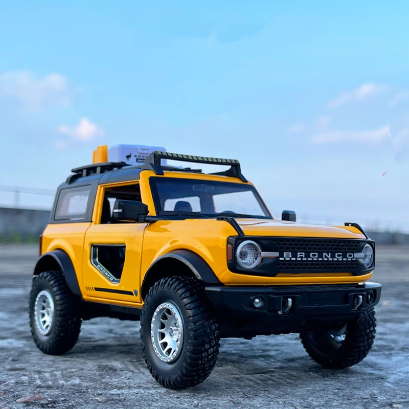 1:32 Ford Bronco Lima Alloy Car Model Diecast Metal Modified Off-road Vehicle Car Model Simulation Sound and Light Kids Toy Gift 2
