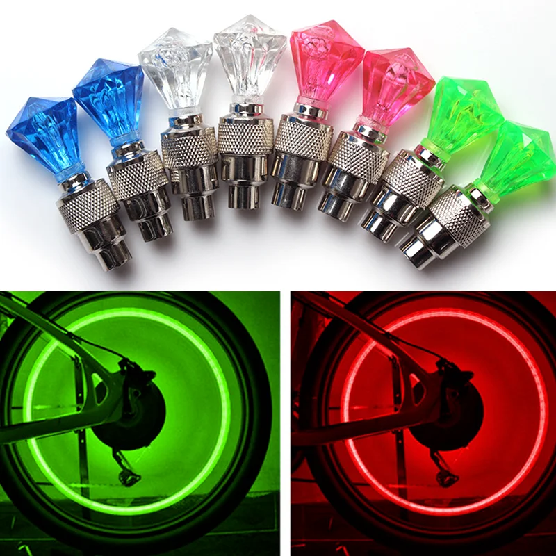 2Pcs Bicycle Valve Lights MTB Bike Accessories Wheel Spokes Tire