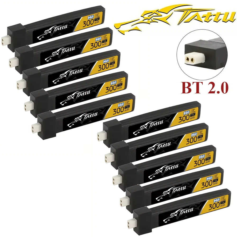 TATTU 2S Lipo Batería 300mAh 7.6V 75C 2S1P Lipo Batería con JST-PHR TATTU 2S Lipo Batería 300mAh 7.6V 75C 2S1P Lipo Batería con JST-PHR