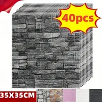 15pcs/20pcs/40pcs DIY 3D Simple Brick Pattern Wall Stickers,Thickened, Sound-proof,Waterproof,Moisture-proof 1