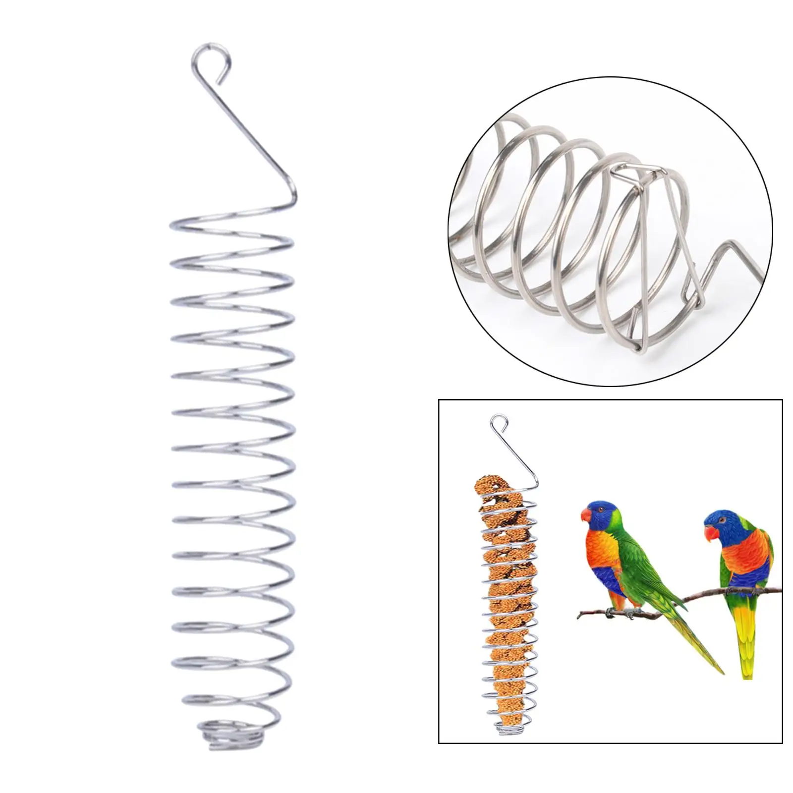 Bird Treat Holder-Parrot Food Fruits Basket Millet Feeding Device Bird Cage Feeder for Parakeet,Cockatiel and Other Birds