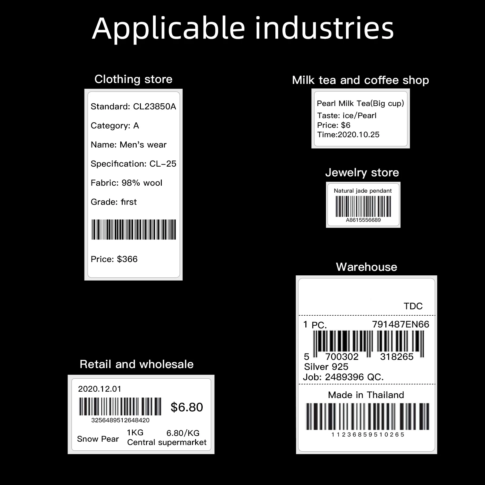 50*30mm 230 sheets Waterproof Thermal Labels Self-adhesive Label Stickers 2.0x1.2 Inch Shipping Labels for Printer B11/B21/B3S