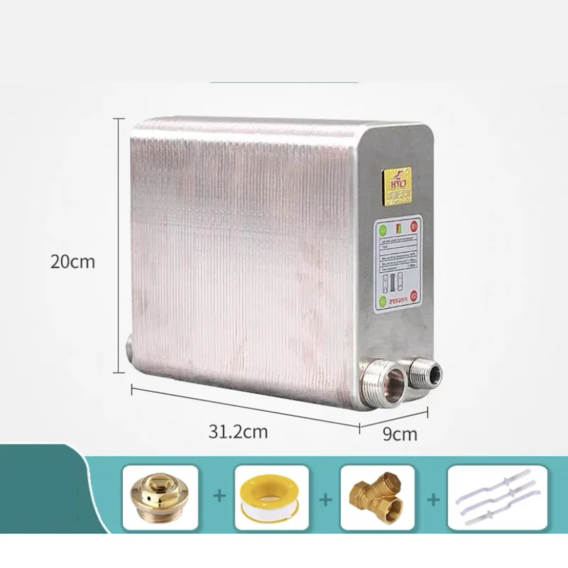Description Picture 6 of itemNEW 100 Plates Stainless Steel Heat Exchanger Brazed Plate Type Water Heater Chiller Cooler Counter Flow Chiller 100.