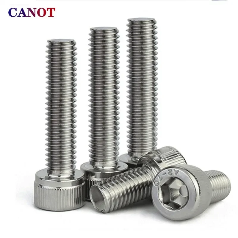 M1.4 M1.6 M2 M3 M4 M5 M6 304 A2-70 Stainless Steel DIN912 Hexagon Hex Socket Cap Allen Head Bolt Screw 3-50mm 5pcs-50pcs