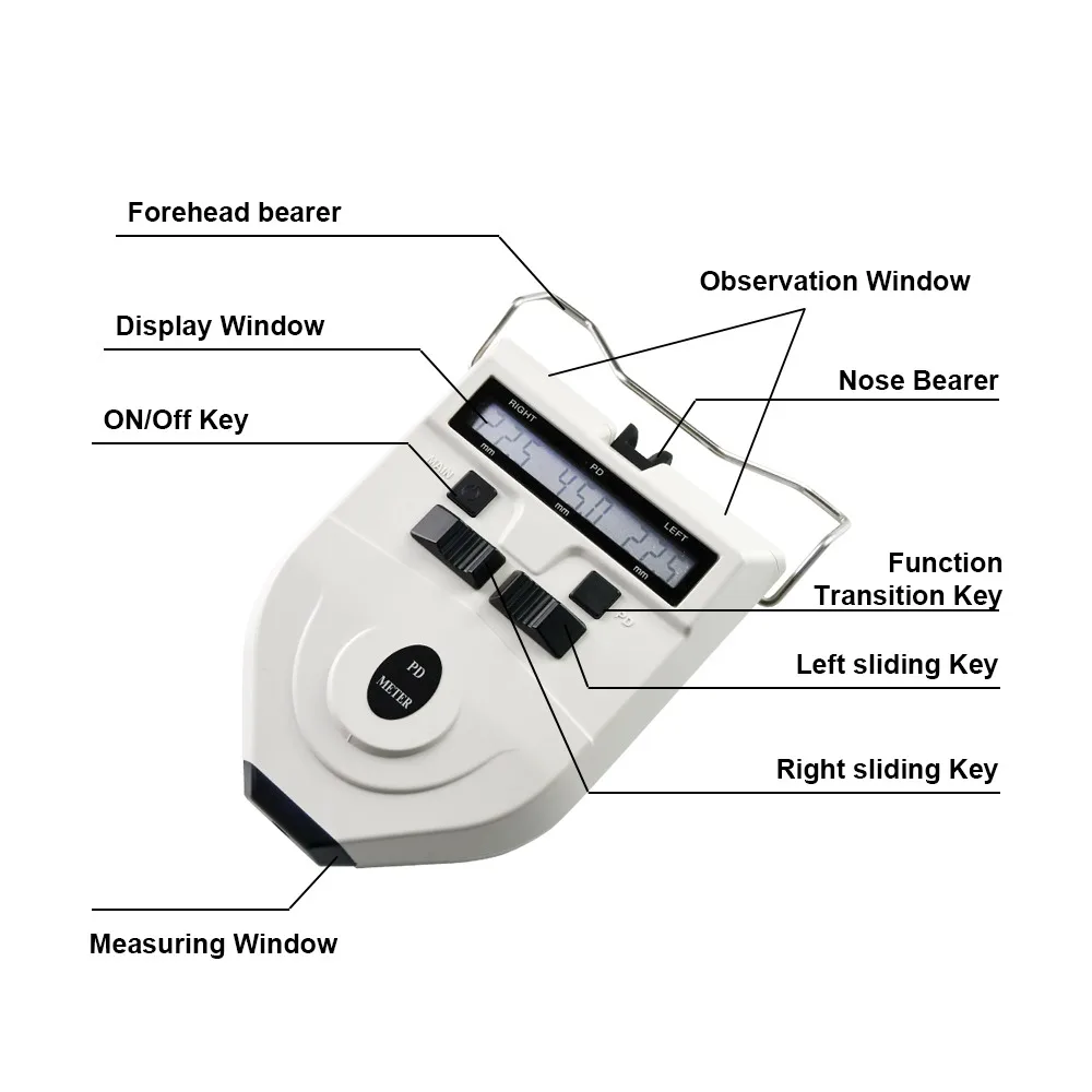 Optical Digital Pupilometer Distance Meter Led Pd Meter Pupilometer Pupil Distance Optical Instrument