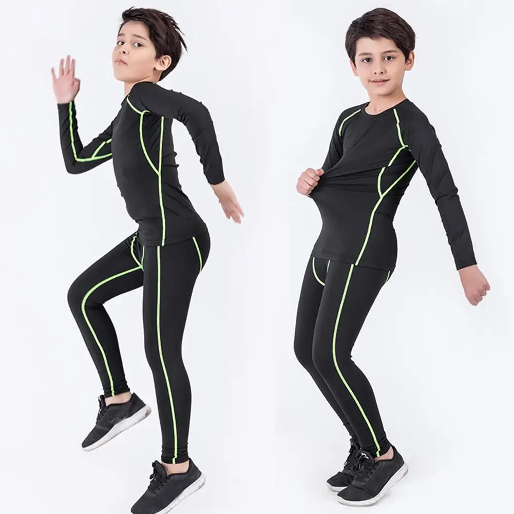 Kids' Sportswear Thermal Underwear Baby Quick Drying Clothing Boy Basketball Soccer Clothes Boy Compression Sportswear Thermal Underwear Set Kids Sports Suit