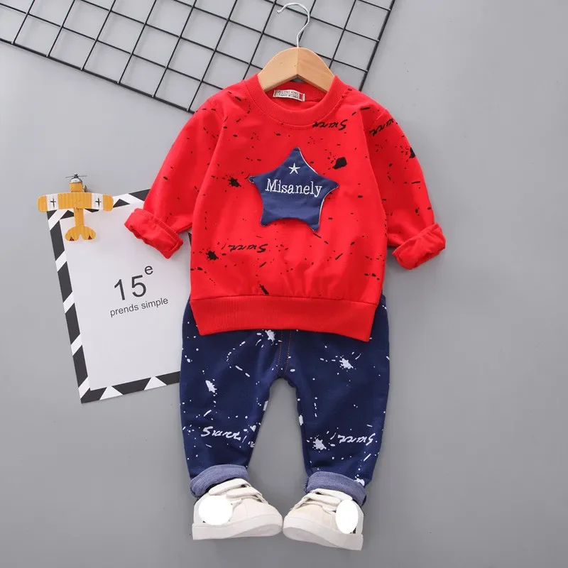 Autumn Baby Boy Clothing Set Kids Clothes Suit Boy Long sleeved star T-shirt + pants 2pcs boys clothes set kids clothes