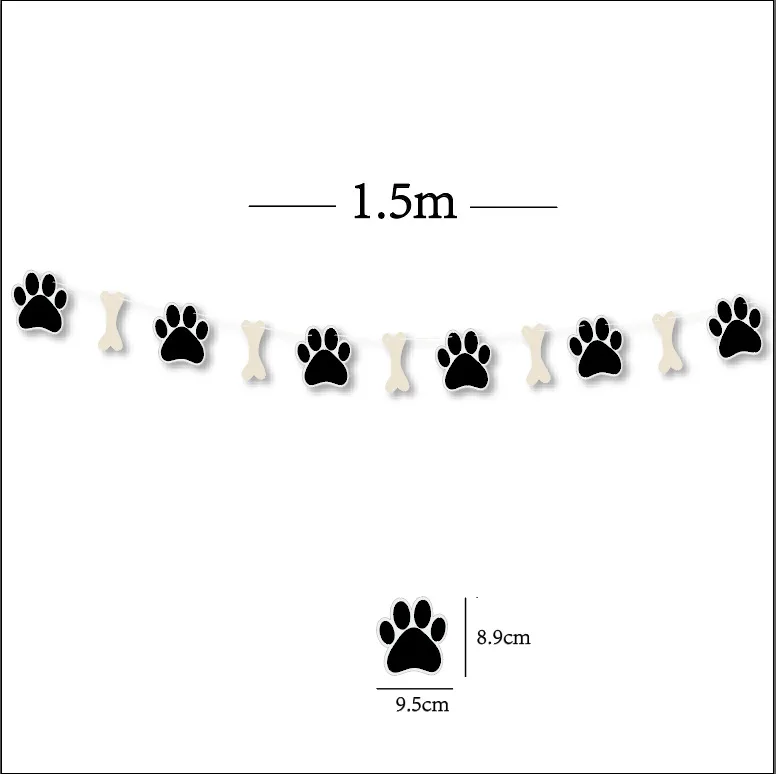 Hunde-Geburtstagsparty Banner Girlande Wirbel-Dekorationen Hunde-Ballon Husky Corgi Ballon Welpenpfoten-Knochen-Ballons Dekoration – Detail 3
