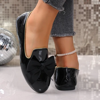 أحذية نسائية عصرية جديدة مريحة ذات قاع مسطح لربيع الخريف أنيقة ومثيرة بلون سادة ومقدمة مستديرة وكعب منخفض كاجوال 6