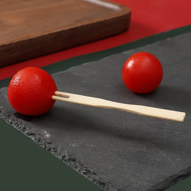 100/200/750pcs Disposable Cake Picks Fruit Fork Fruit Bamboo Stick Fork Mini Cocktail Forks Party Supplies for Appetizer Dessert