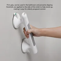 Shower Grab Bar for Seniors Elderly Non Slip Suction Cup Water Resistant Handicap Shower Safety Bar with Luminous Strip Gray 2