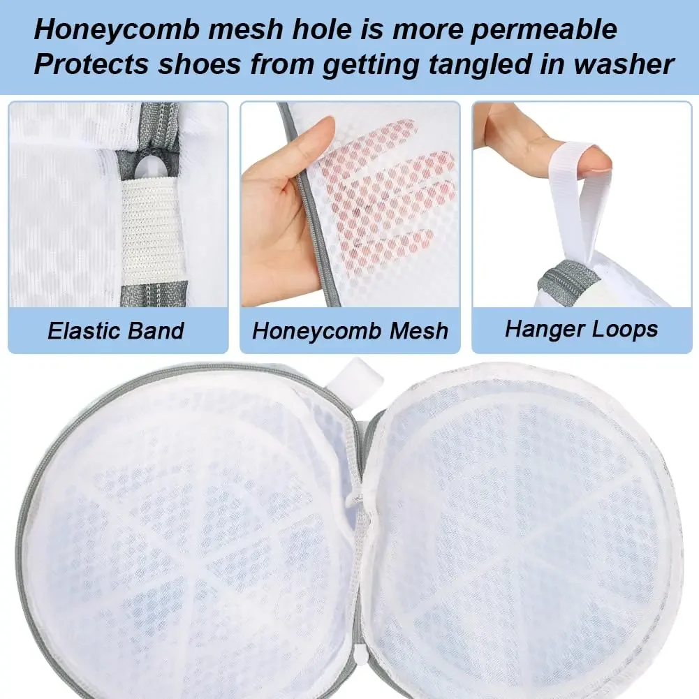 Shoes Wash Bags Shoe Laundry Bags Sneaker Mesh Washing Cleaning Bag Travel Organization Pouch For Sneakers Socks Washing Machine 2