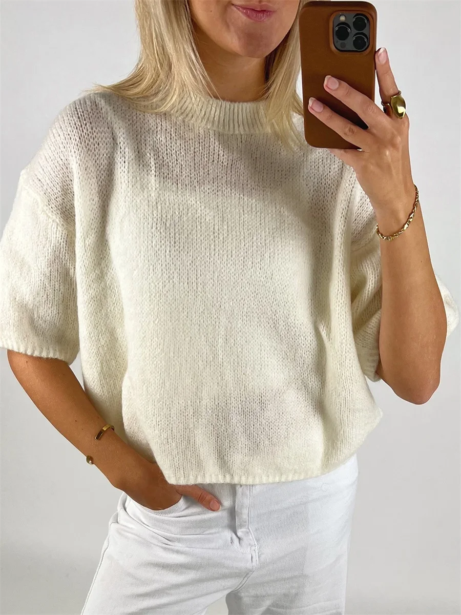 Top tricoté  manches mi-longues