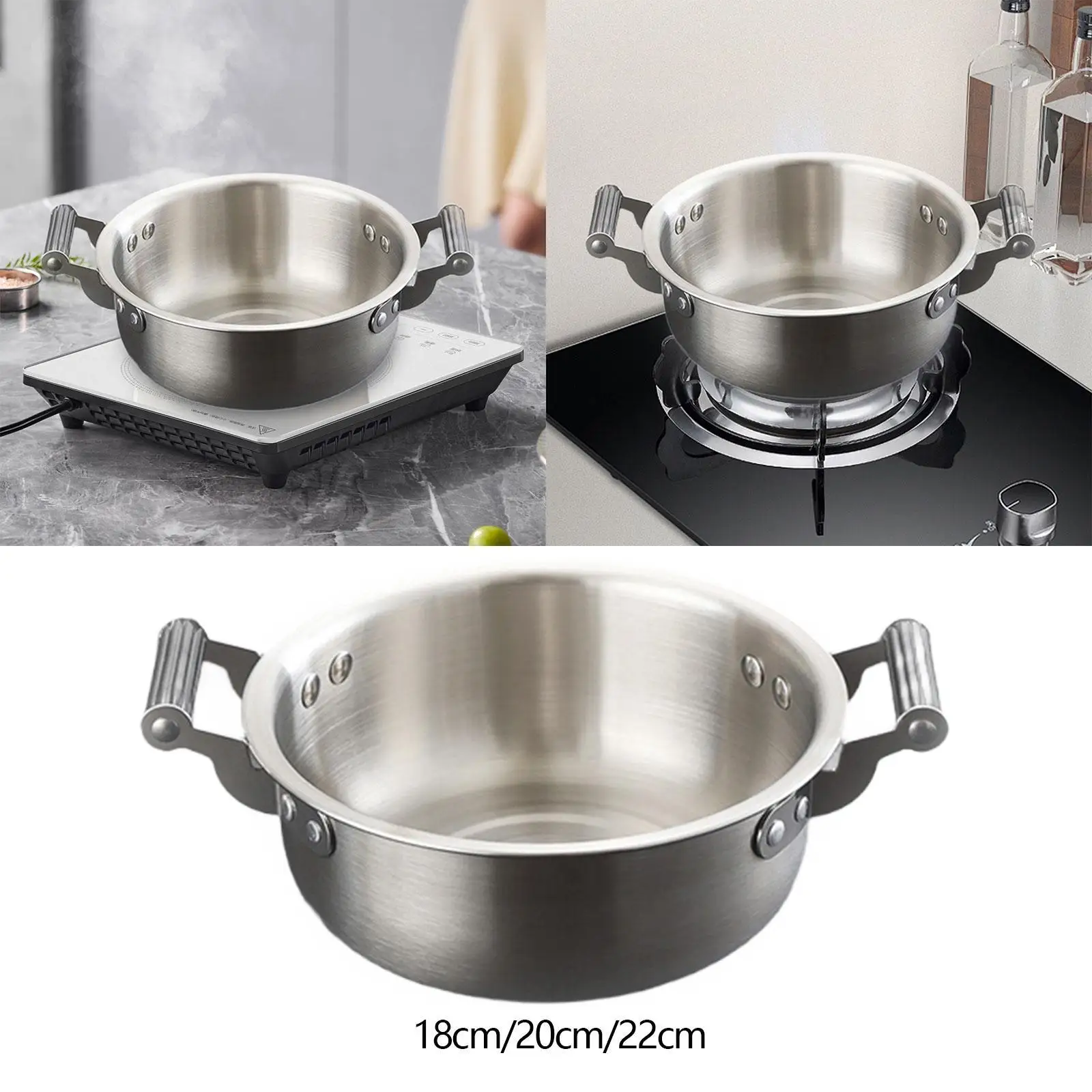 Korean Ramen Pot Double Ear Multipurpose Kitchen Cookware Instant Noodle Pot