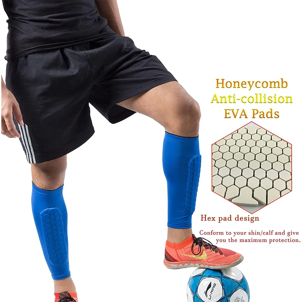 Football Shin Guards Leg Sleeves Shin Protector Soccer Gear Soccer Shields 2Pcs