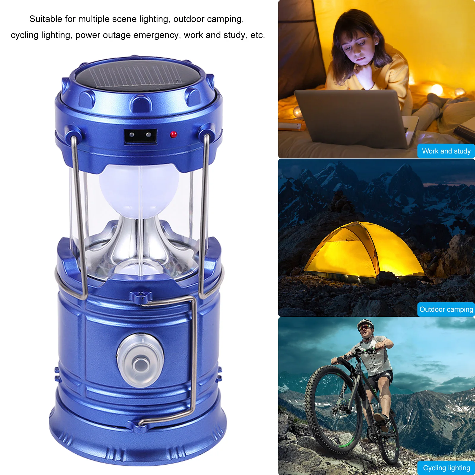 Dropship 1pc Solar Waterproof Camping Light; Outdoor 60W Tent Lamp USB  Rechargeable LED Night Light With Hook Fror Emergency to Sell Online at a  Lower Price