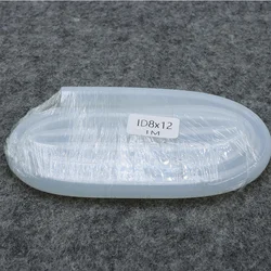 Premium Food Grade Flexible Silicone Rubber Tube - Clear, Transparent, Nontoxic, and Durable - 1 Meter (ID 8mm x OD 12mm)