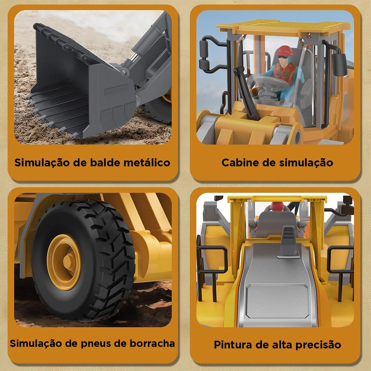 Carro de Carregamento Remoto Carro de Brinquedo de 9 Canais com Luz Sonora 1:20
